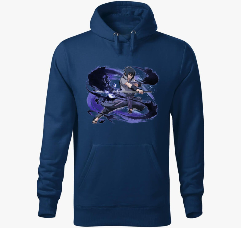 Sasuke art kapucnis pulóver — Éjkék