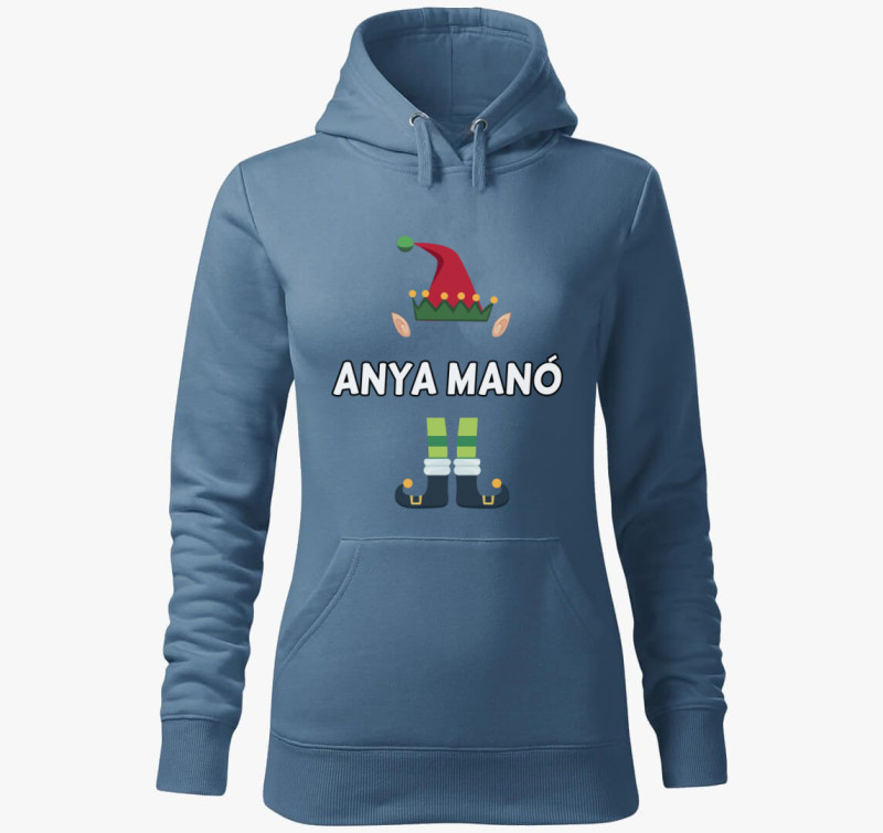 Anya manó kapucnis pulóver — Farmerkék