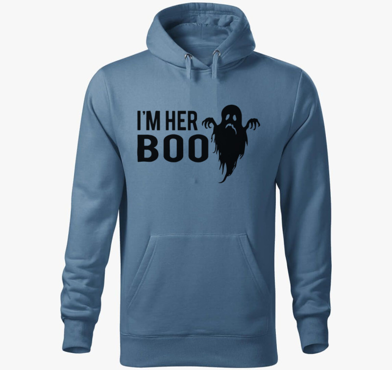 I'm her Boo kapucnis pulóver — Farmerkék