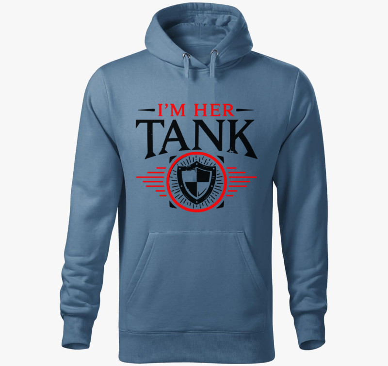I'm her tank kapucnis pulóver — Farmerkék