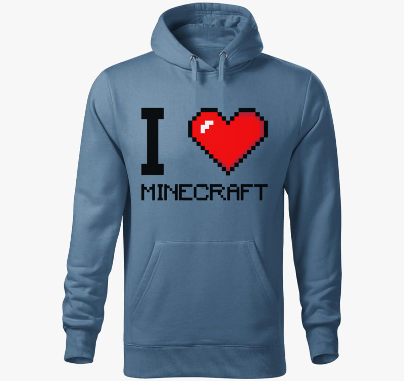 I love minecraft kapucnis pulóver — Farmerkék