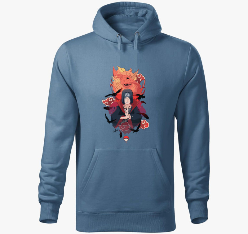 Uchiha Itachi naruto kapucnis pulóver — Farmerkék