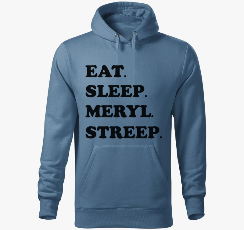 Meryl Streep kapucnis pulóver — Farmerkék