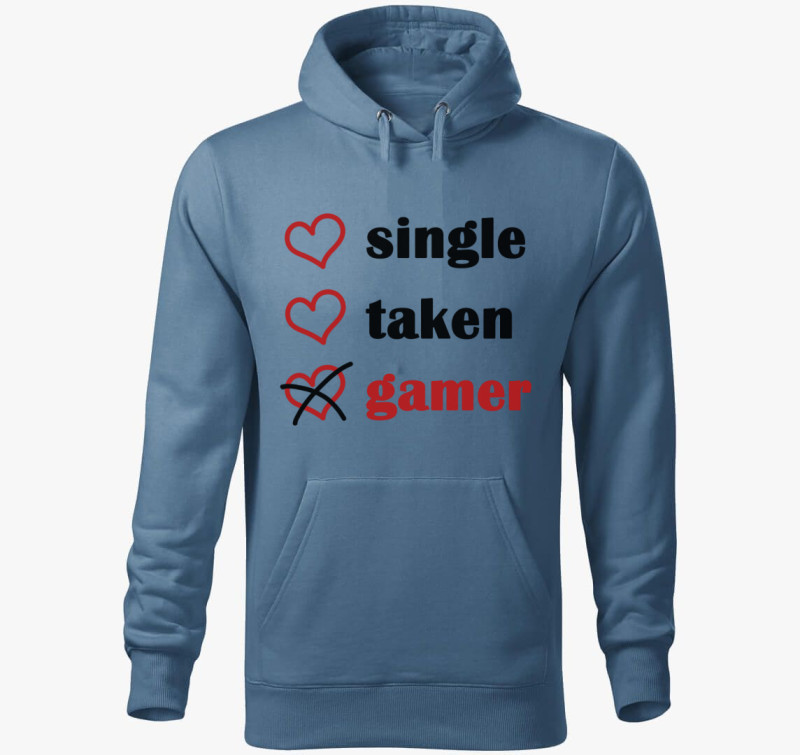 Single Taken Gamer kapucnis pulóver — Farmerkék