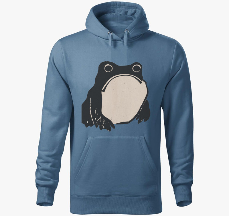 Sad frog vintage kapucnis pulóver — Farmerkék