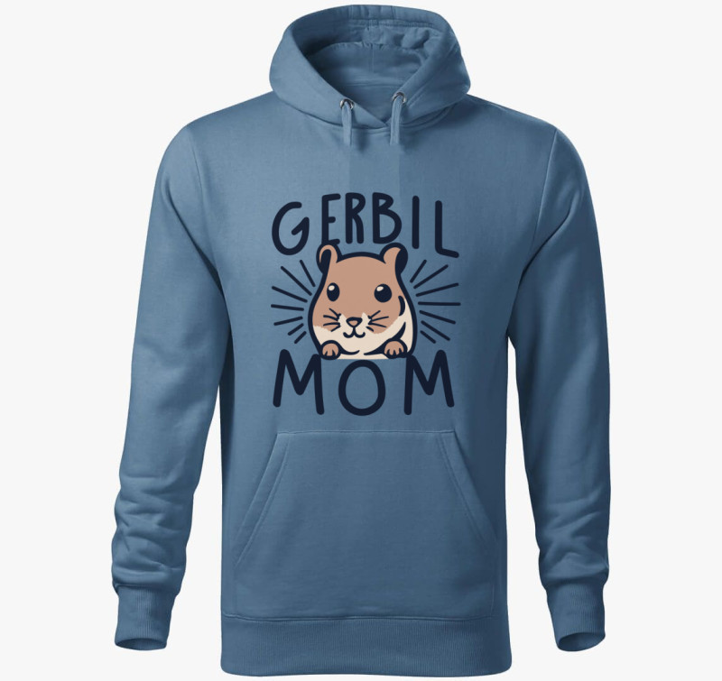 Gerbil MOM kapucnis pulóver — Farmerkék