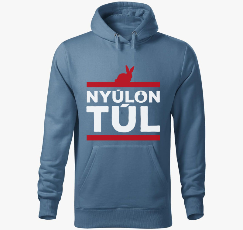 Nyúlon túl - Gyalog galopp kapucnis pulóver — Farmerkék