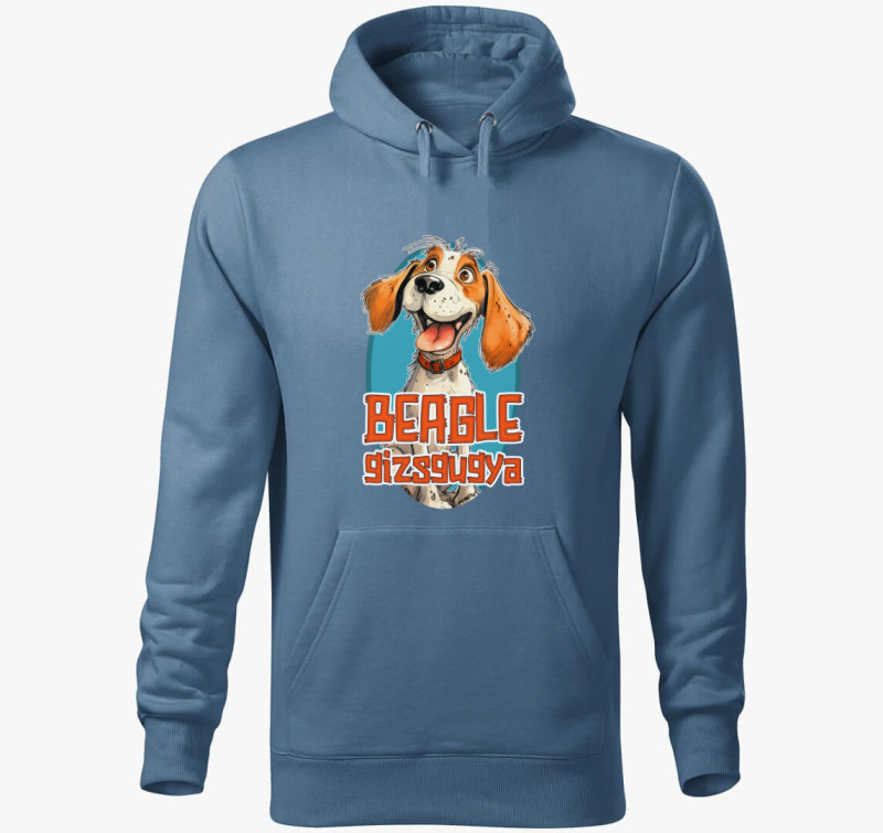 Beagle gizsgugya kapucnis pulóver — Farmerkék