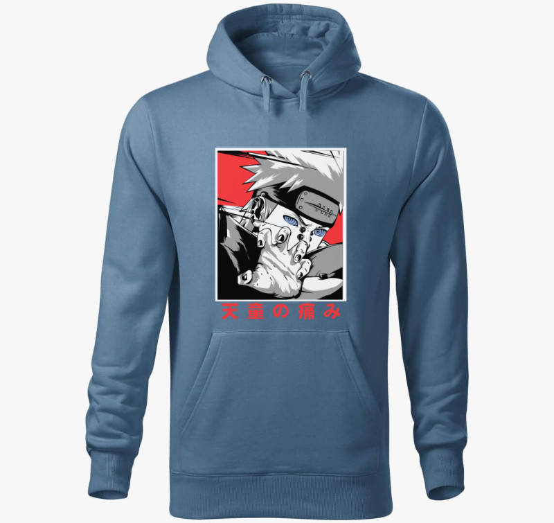 Naruto Pain art kapucnis pulóver — Farmerkék