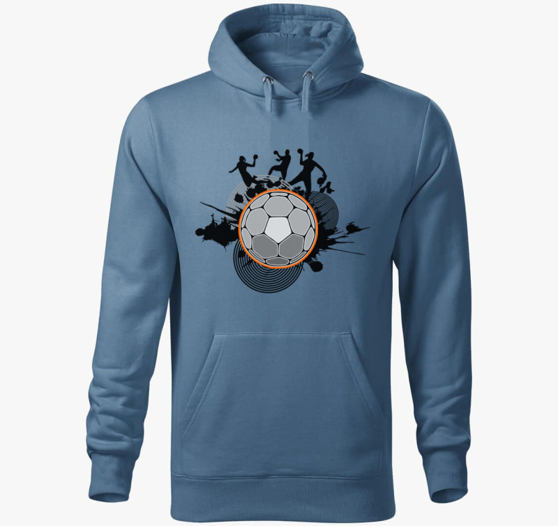 Kézilabdás kapucnis pulóver — Farmerkék
