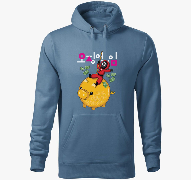 SquidBall kapucnis pulóver — Farmerkék