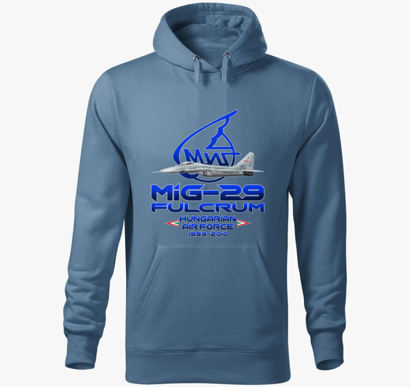 MiG-29 logó kapucnis pulóver — Farmerkék