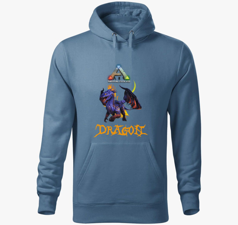 Ark Dragon kapucnis pulóver — Farmerkék
