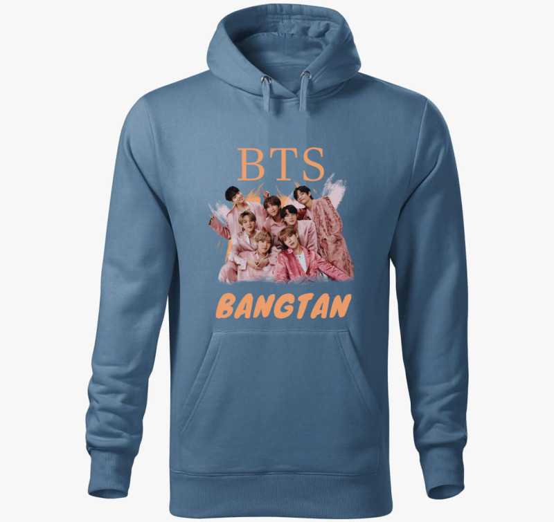 Bts kapucnis pulóver — Farmerkék