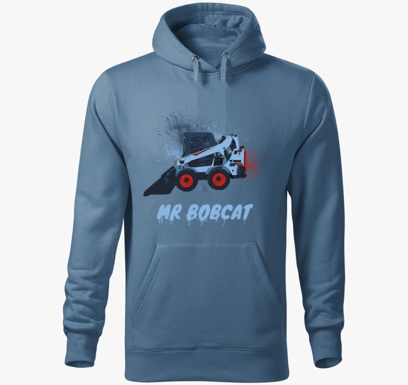 Mr Bobcat kapucnis pulóver — Farmerkék