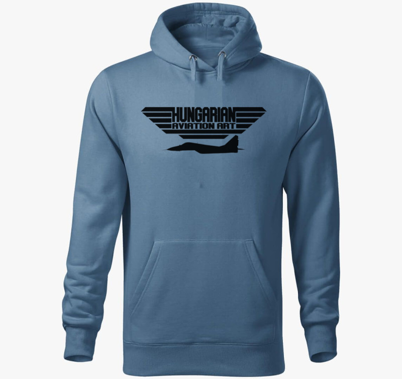Hungarian Aviation Art kapucnis pulóver — Farmerkék