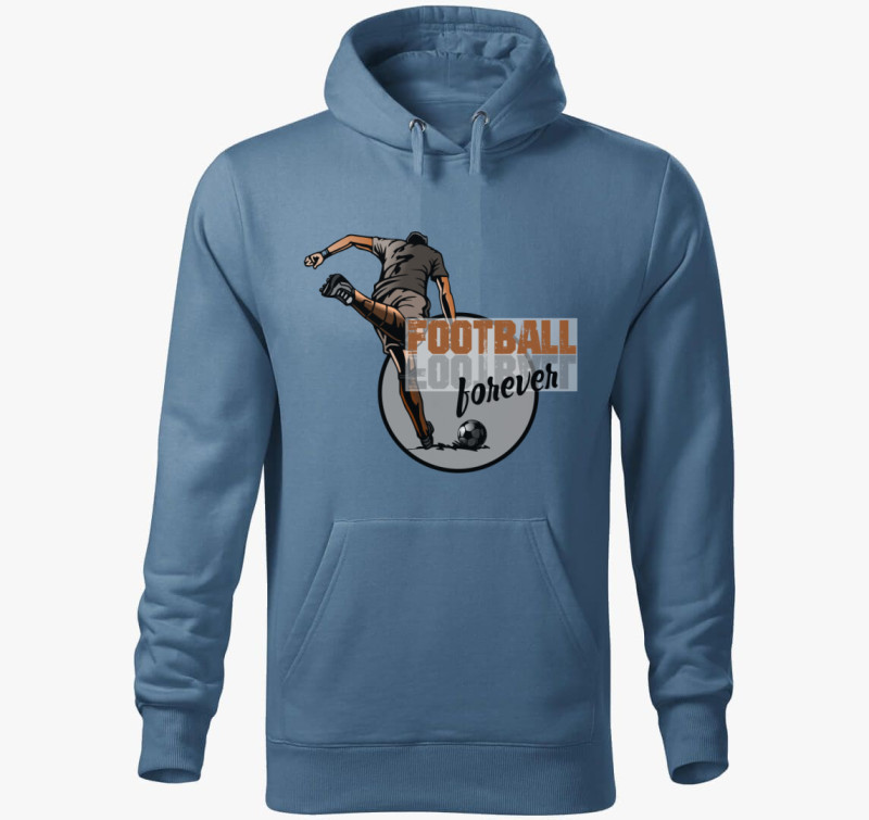 Football forever kapucnis pulóver — Farmerkék