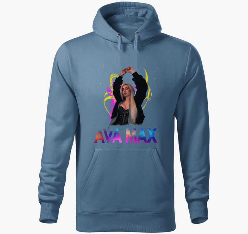 Ava Max kapucnis pulóver — Farmerkék