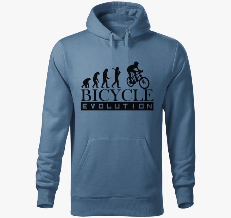 Bicycle evolution kapucnis pulóver — Farmerkék