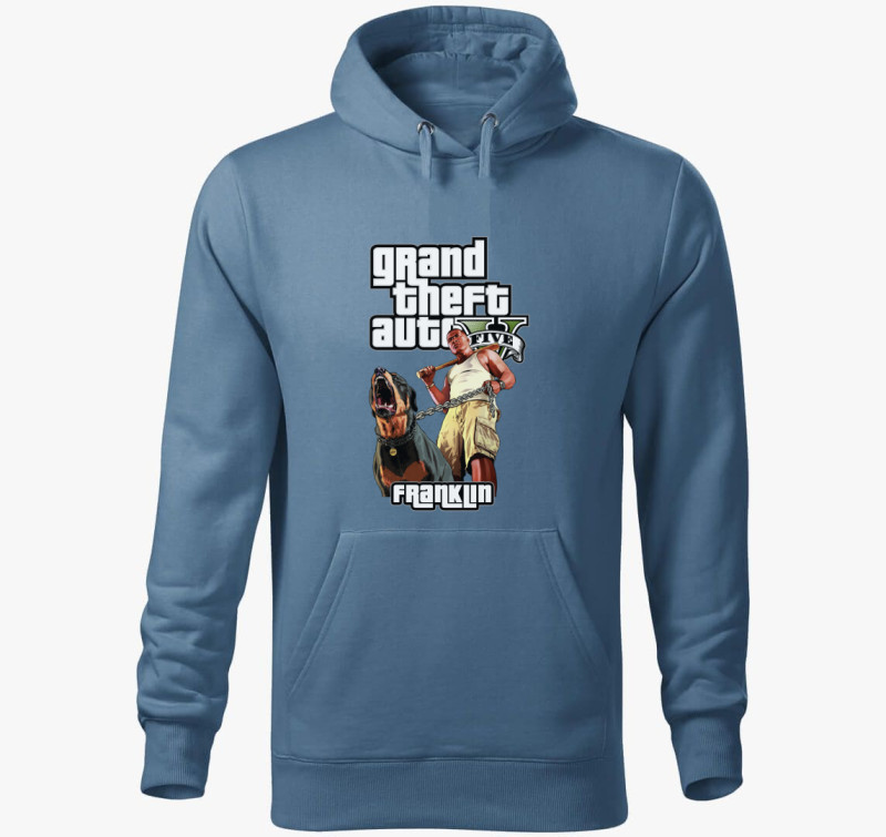 GTA 5 Franklin kapucnis pulóver — Farmerkék
