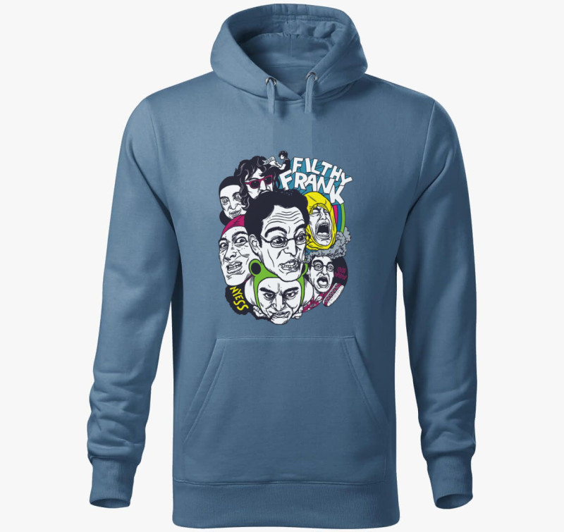 Filthy Frank kapucnis pulóver — Farmerkék
