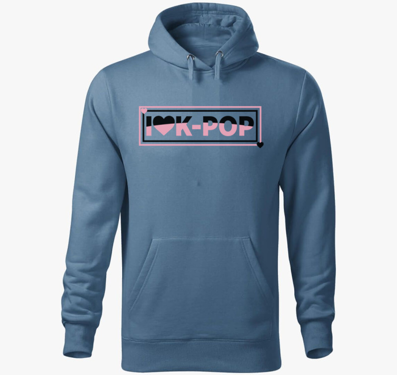 Koreai pop kapucnis pulóver — Farmerkék