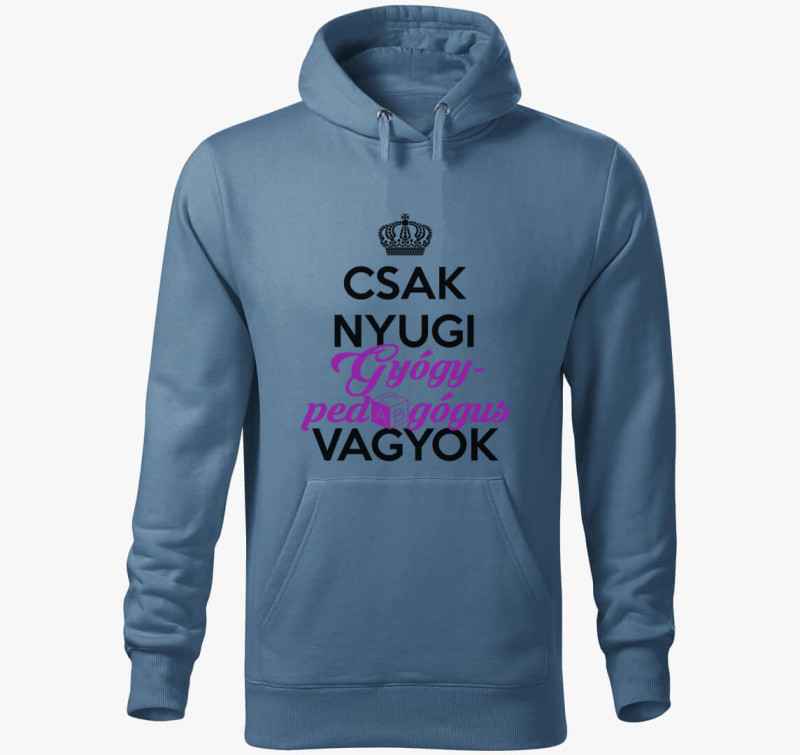 Gyógypedagógus kapucnis pulóver — Farmerkék