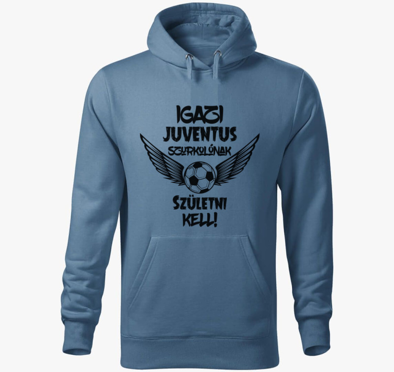 Juventus szurkoló kapucnis pulóver — Farmerkék