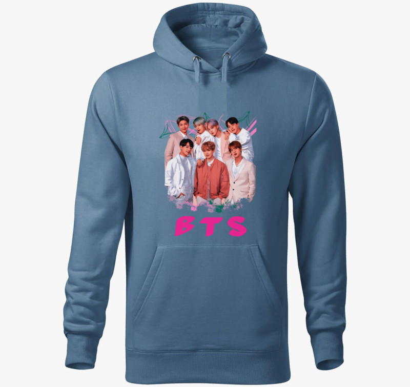 BTS 2 kapucnis pulóver — Farmerkék