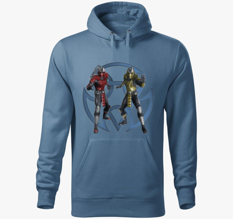 Sektor Cyrax Mortal Kombat kapucnis pulóver — Farmerkék