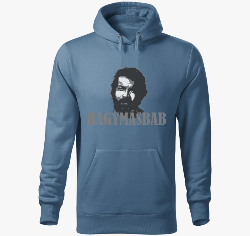 Bud Spencer hagymásbabos kapucnis pulóver — Farmerkék