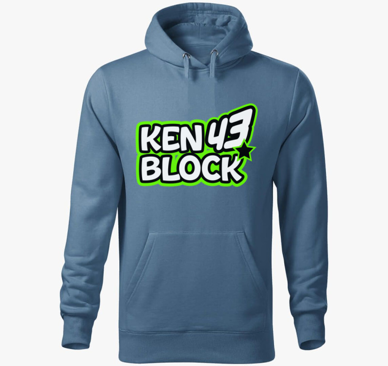 Ken Block kapucnis pulóver — Farmerkék