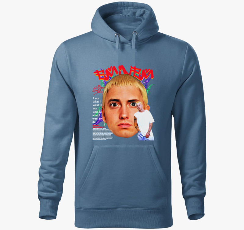 Fiatal Eminem kapucnis pulóver — Farmerkék