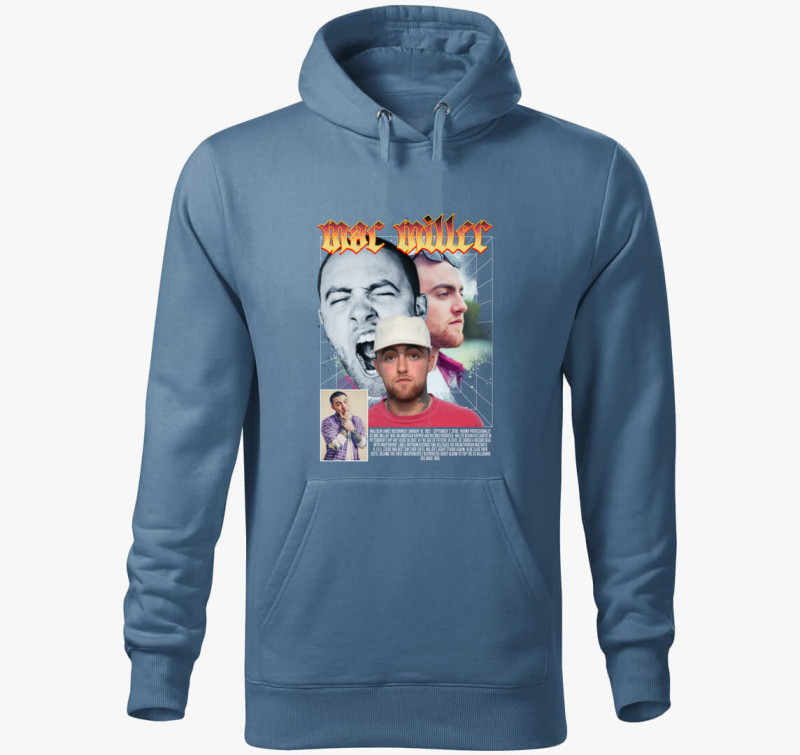 Mac Miller kapucnis pulóver — Farmerkék