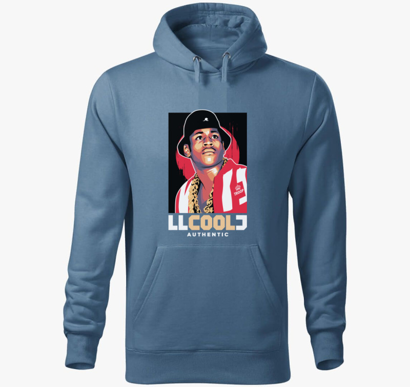 LL Cool J kapucnis pulóver — Farmerkék