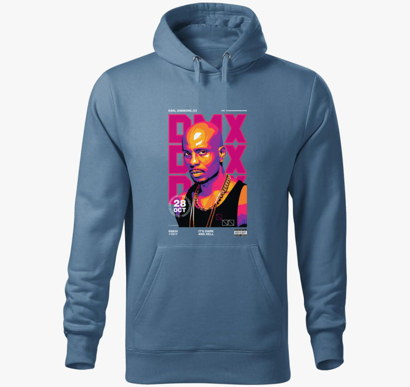 DMX kapucnis pulóver — Farmerkék