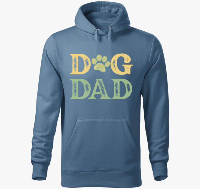 Dog Dad  kapucnis pulóver — Farmerkék