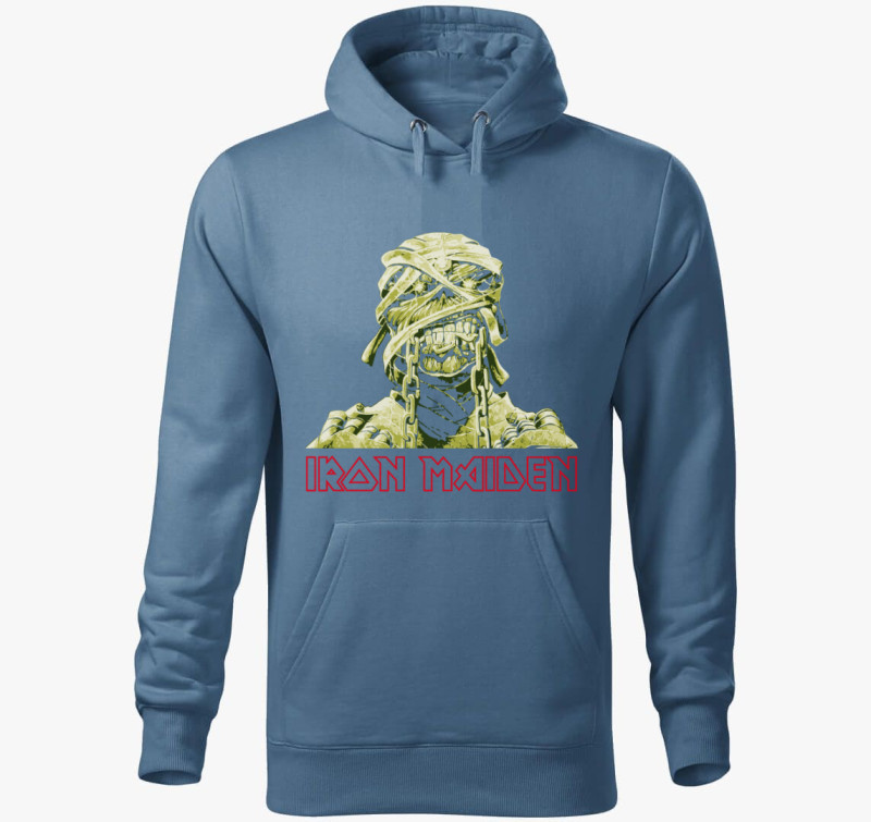 Iron Maiden Eddie Mummy kapucnis pulóver — Farmerkék