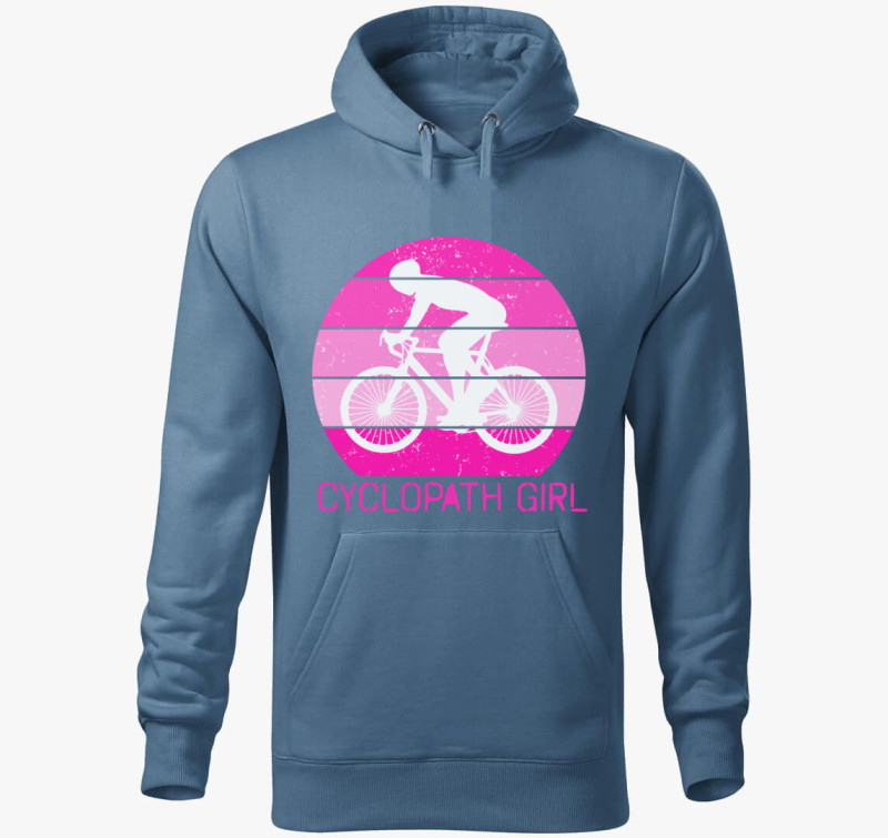 Cyclopath Girl kapucnis pulóver — Farmerkék