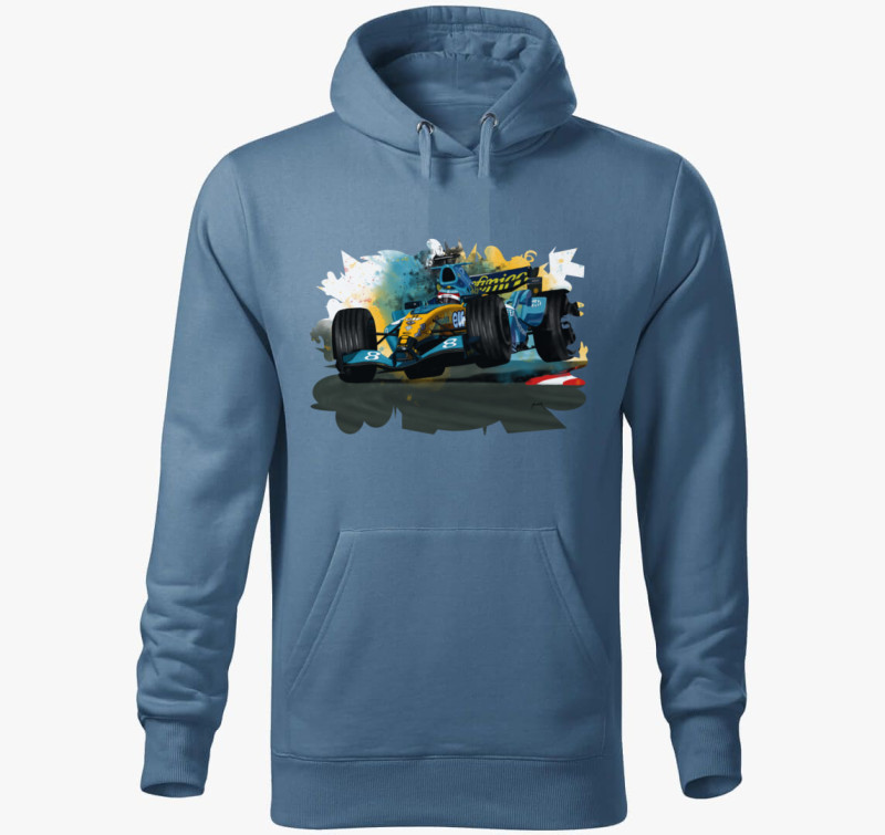 Fernando Alonso kapucnis pulóver — Farmerkék