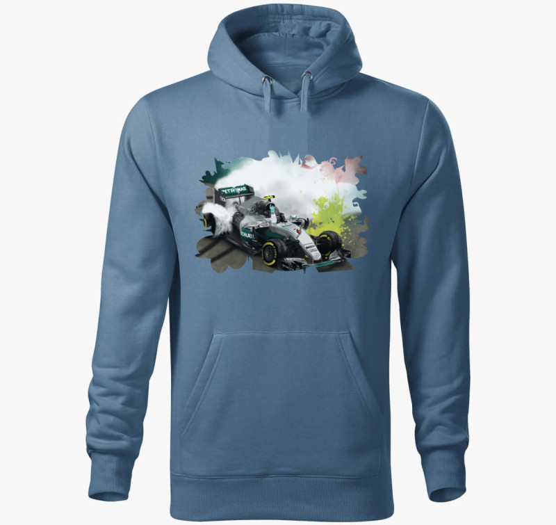 Nico Rosberg kapucnis pulóver — Farmerkék
