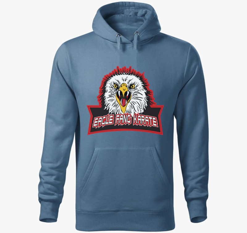 Eagle Fang Karate kapucnis pulóver — Farmerkék