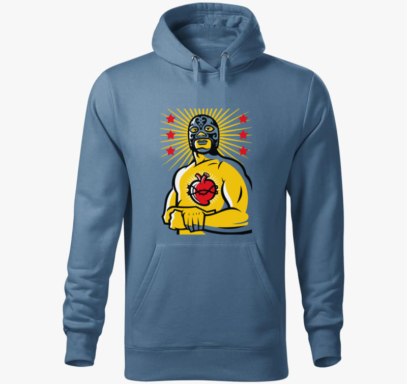 Lucha Libre kapucnis pulóver — Farmerkék