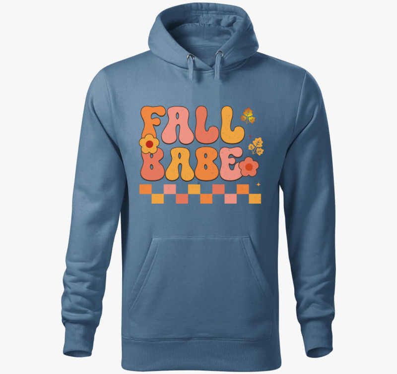 Fall babe kapucnis pulóver — Farmerkék