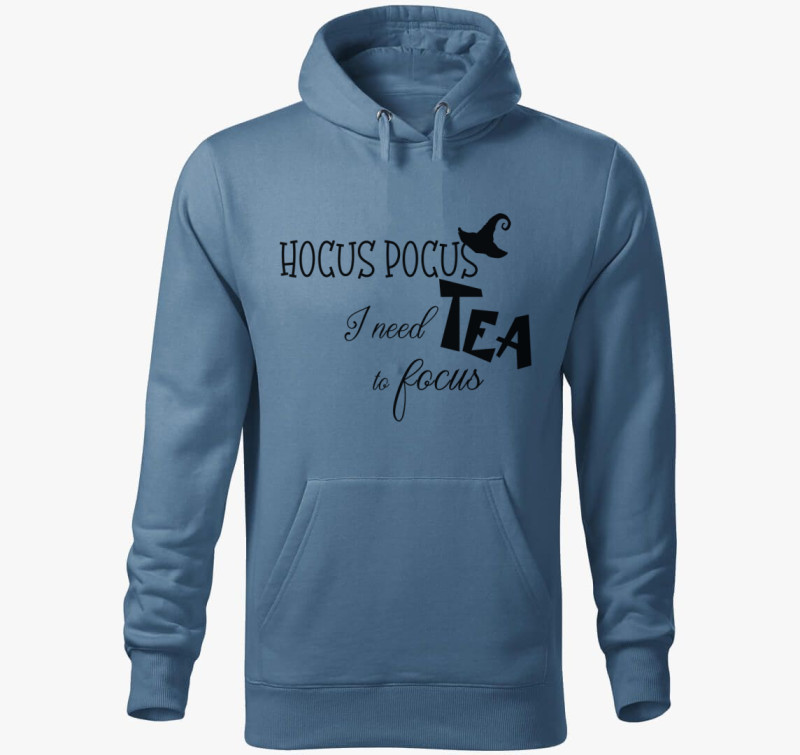 Hocus pocus tea kapucnis pulóver — Farmerkék