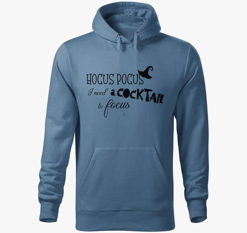 Hocus Pocus cocktail kapucnis pulóver — Farmerkék