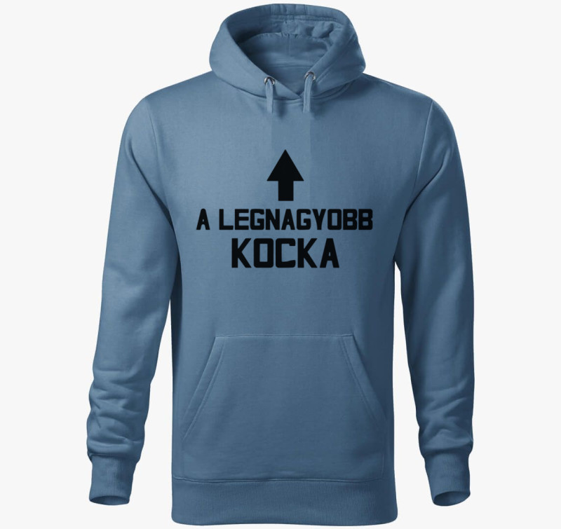 A legnagyobb kocka kapucnis pulóver — Farmerkék