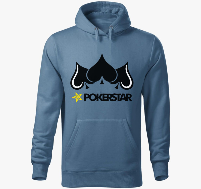 Pokerstar kapucnis pulóver — Farmerkék