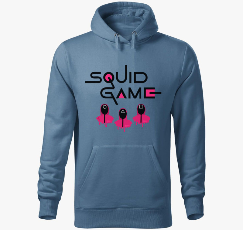 Squid Game feliratú kapucnis pulóver — Farmerkék