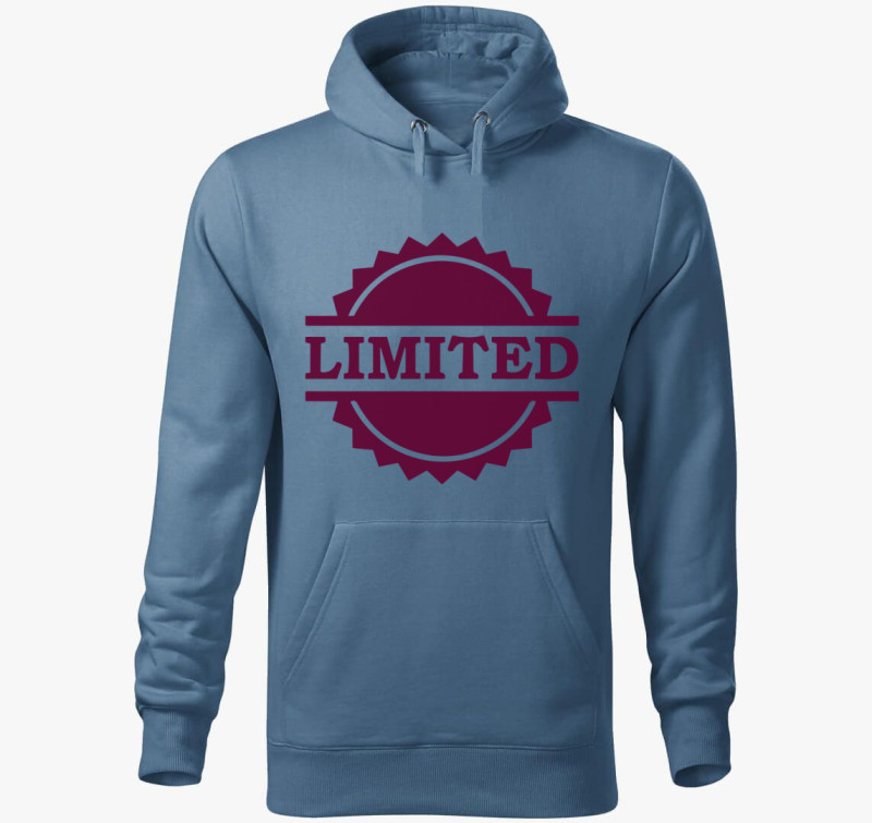 Limited kapucnis pulóver — Farmerkék